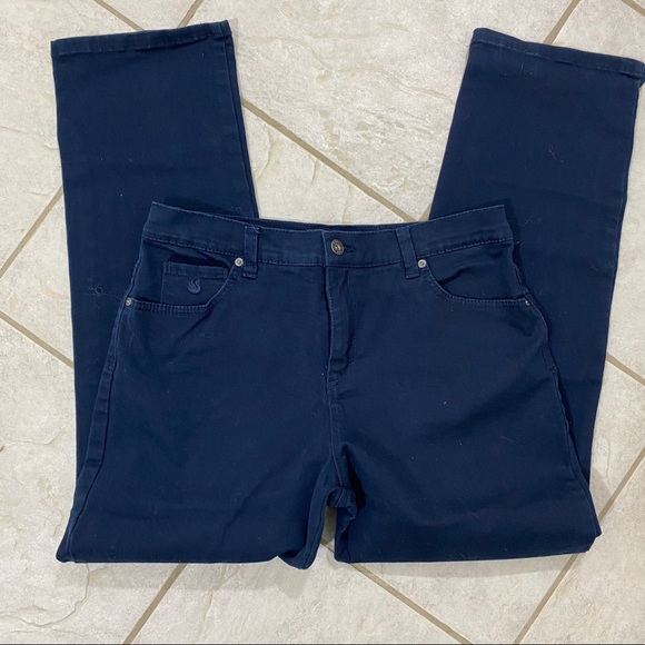 Gloria Vanderbilt Amanda Jeans women’s 8 Straight High Rise Dark blue jeans - Picture 3 of 7